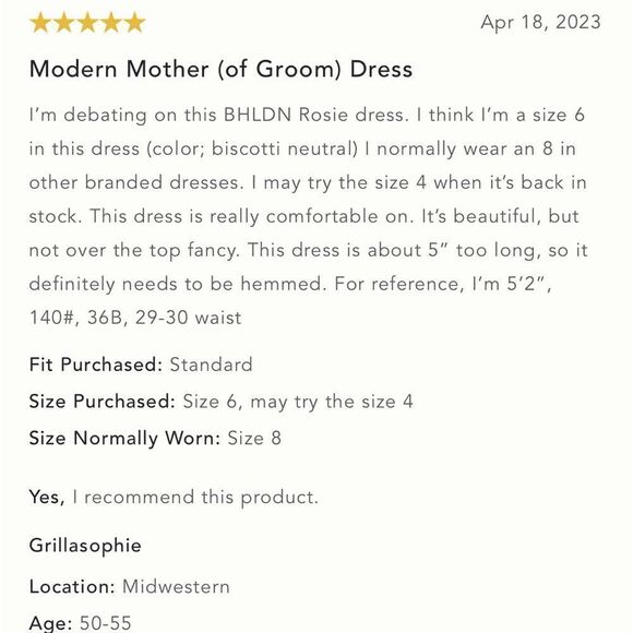 BHLD ROSIE IFF SHOULDER COLUMN GOWN IN NEUTRAL SIZE 16 - Picture 7 of 13